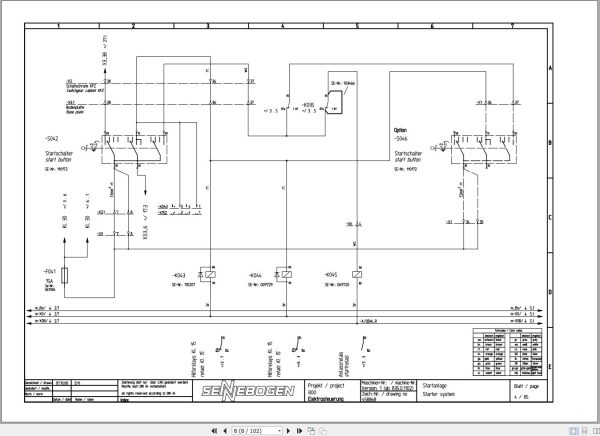 Sennebogen Material Handler 835 835.0.1121 Electric and Hydraulic Diagrams EN DE 2
