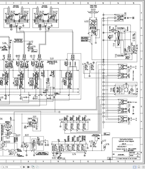 Sennebogen Material Handler 835 835.0.1121 Electric and Hydraulic Diagrams EN DE 3
