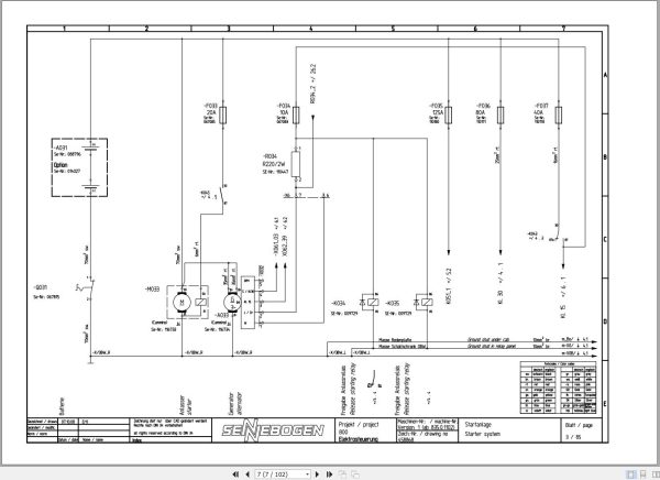 Sennebogen Material Handler 835 835.0.1133 Electric and Hydraulic Diagrams EN DE 2