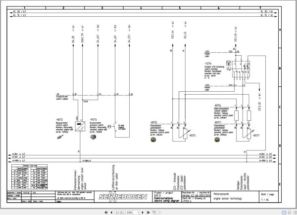Sennebogen Material Handler 835 835.0.1246 Electric and Hydraulic Diagrams EN DE 2