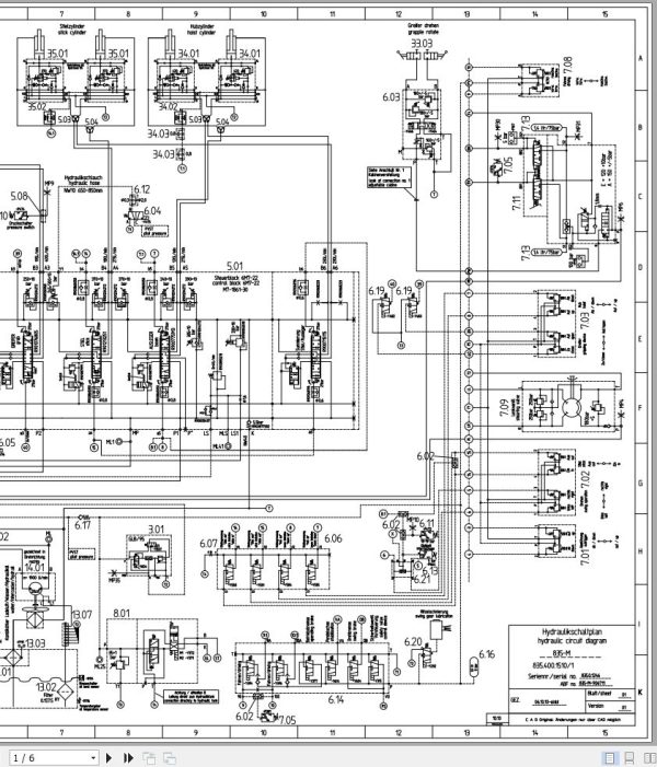 Sennebogen Material Handler 835 835.0.1246 Electric and Hydraulic Diagrams EN DE 3