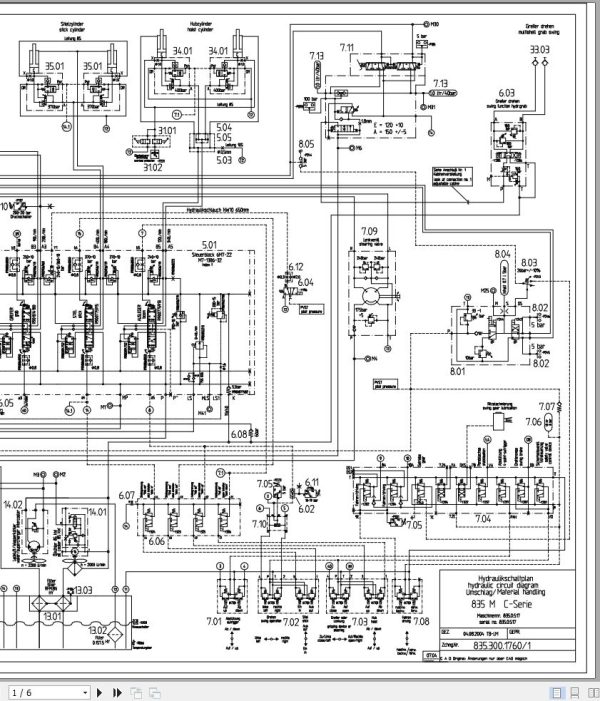 Sennebogen Material Handler 835 835.0.517 Electric and Hydraulic Diagrams EN DE 3