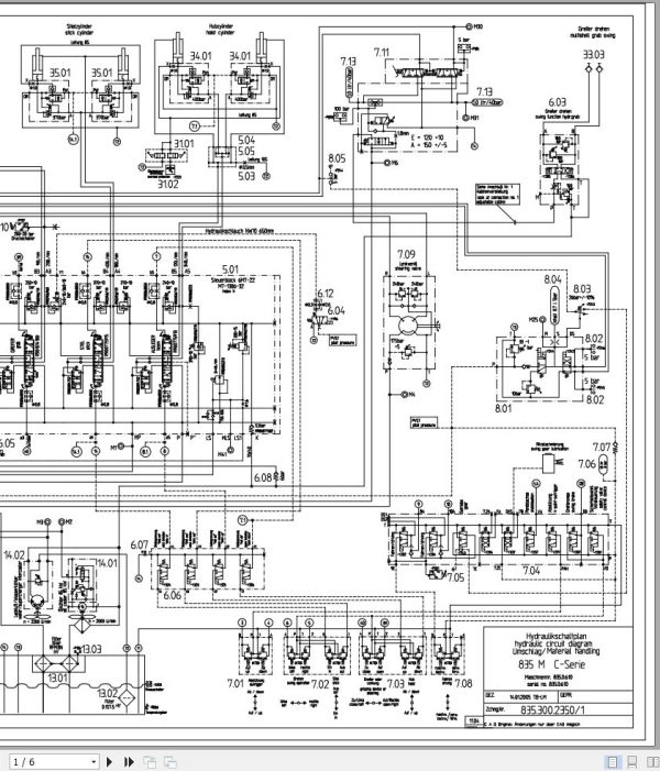 Sennebogen Material Handler 835 835.0.610 Electric and Hydraulic Diagrams EN DE 3