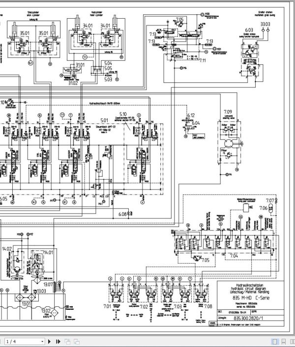 Sennebogen Material Handler 835 835.0.656 Hydraulic Diagram EN DE 1