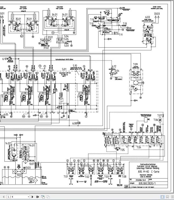 Sennebogen Material Handler 835 835.0.656 Hydraulic Diagram EN DE 2