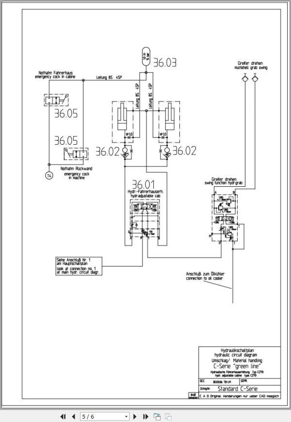 Sennebogen Material Handler 835 835.0.821 Hydraulic Diagram EN DE 2