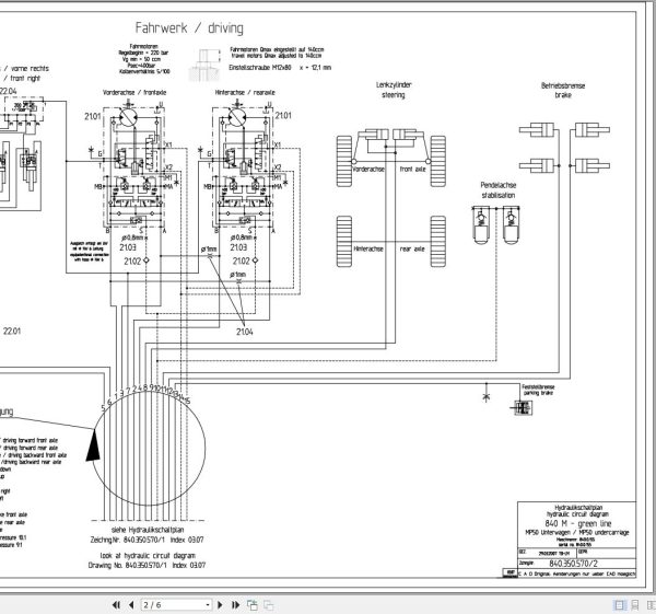 Sennebogen Material Handler 840 840.0.155 Hydraulic Diagram EN DE 2