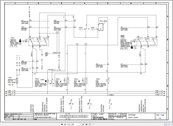 Sennebogen Material Handler 840 840.5.1040 Electric and Hydraulic Diagrams EN DE 2