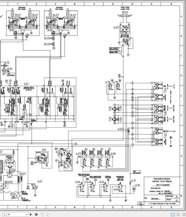 Sennebogen Material Handler 840 840.5.1040 Electric and Hydraulic Diagrams EN DE 3