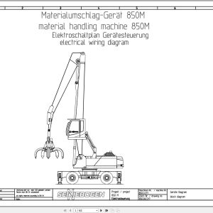 Sennebogen Material Handler 850 850.0.205 Electric and Hydraulic Diagrams EN DE 1