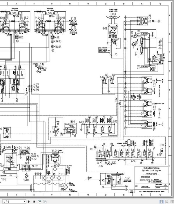 Sennebogen Material Handler 860 860.0.1002 Electric and Hydraulic Diagrams EN DE 3