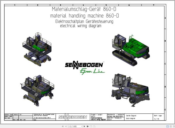 Sennebogen Material Handler 860 860.0.1006 Electric and Hydraulic Diagrams EN DE 1