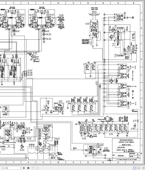 Sennebogen Material Handler 860 860.0.1015 Electric and Hydraulic Diagrams EN DE 3