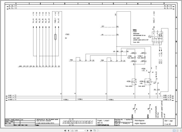 Sennebogen Material Handler 880 880.7.123 Electric and Hydraulic Diagrams EN DE 2