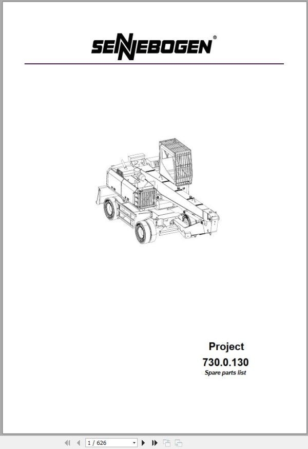 Sennebogen Material Handlers 730 730.0.130 Spare Parts Catalog EN DE 1