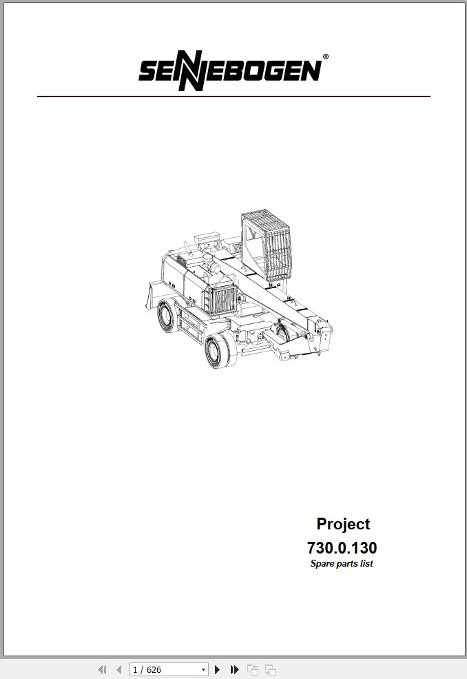 Sennebogen Material Handlers 730 730.0.130 Spare Parts Catalog EN DE 1
