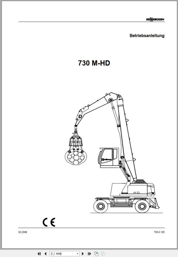 Sennebogen Material Handlers 730 M HD 730.0.125 Operating and Maintenance Manual DE 1