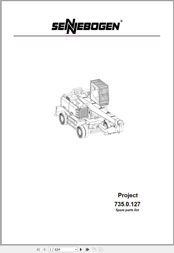 Sennebogen Material Handlers 735 735.0.1018 Spare Parts Catalog EN DE 1