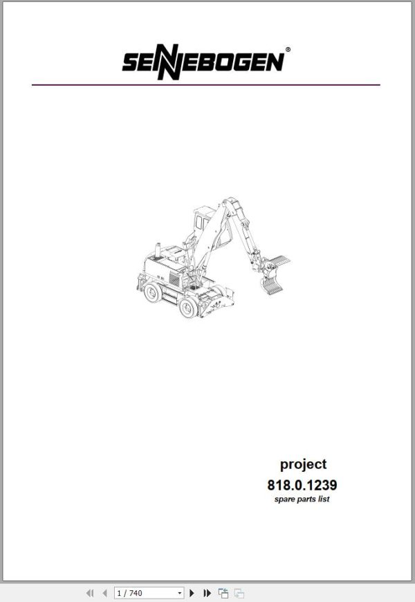 Sennebogen Material Handlers 818 818.0.1239 Spare Parts Catalog EN DE 1