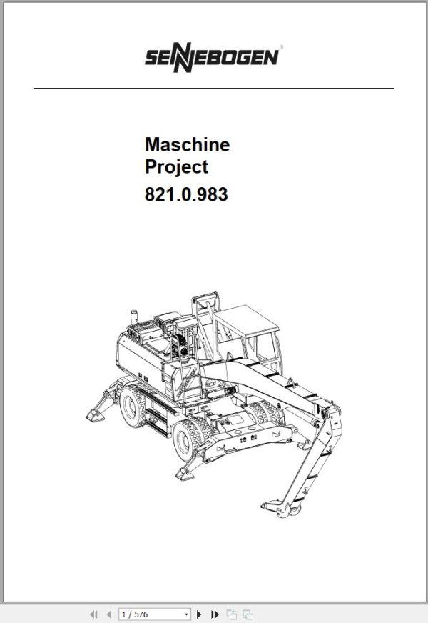 Sennebogen Material Handlers 821 821.0.1278 Spare Parts Catalog EN DE 1