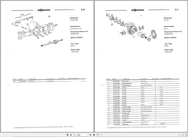 Sennebogen Material Handlers 821 821.0.220 Spare Parts Catalog EN DE 2