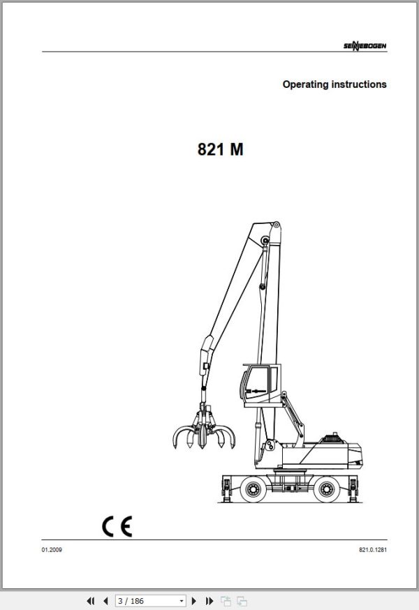 Sennebogen Material Handlers 821 M 821.0.1278 Operating and Maintenance Manual 1
