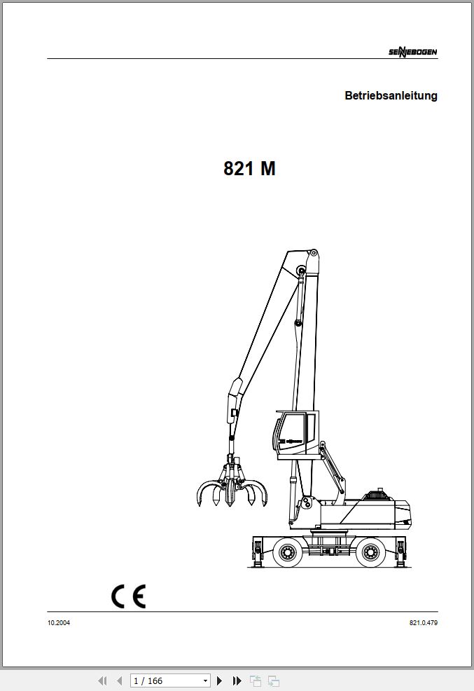 Sennebogen Material Handlers 821 M 821.0.479 Operating and Maintenance Manual DE 1