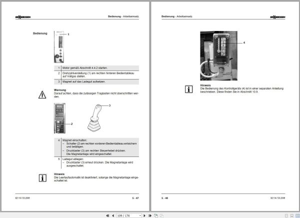 Sennebogen Material Handlers 821 M 821.0.743 Operating Instructions DE 2