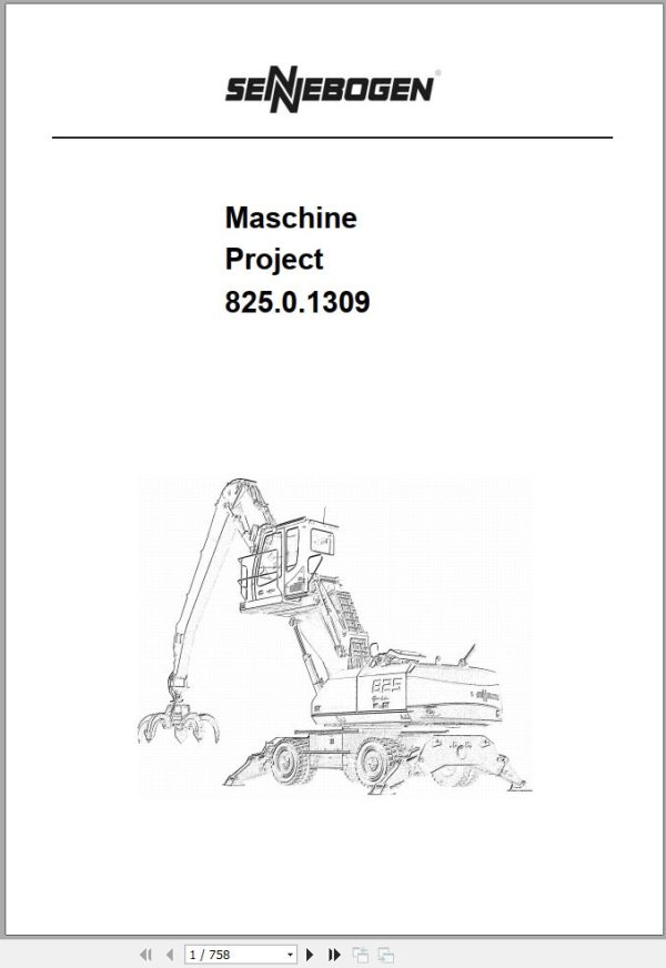 Sennebogen Material Handlers 825 825.0.1039 Spare Parts Catalog EN DE 1