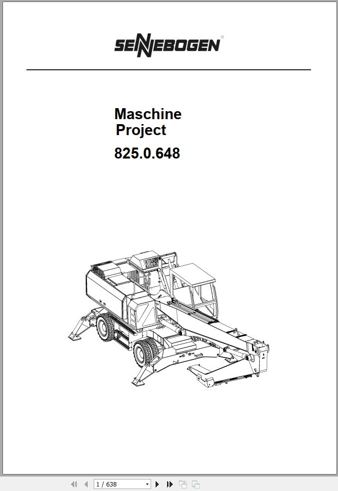 Sennebogen Material Handlers 825 825.0.1690 Spare Parts Catalog EN DE 1