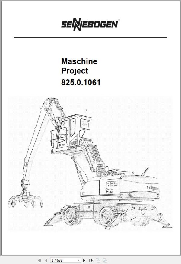 Sennebogen Material Handlers 825 825.0.229 Spare Parts Catalog EN DE 1