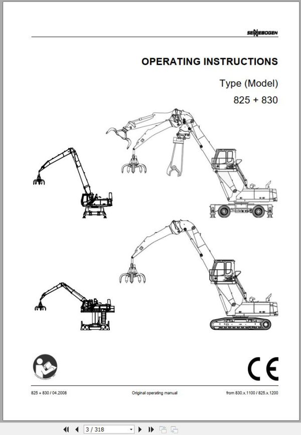 Sennebogen Material Handlers 825 830 825.0.1338 Operating Instructions 1