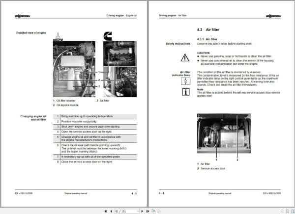 Sennebogen Material Handlers 825 830 830.0.1156 Operating and Maintenance Manual 2