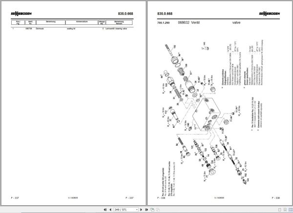 Sennebogen Material Handlers 835 835.0.1133 Spare Parts Catalog EN DE 2