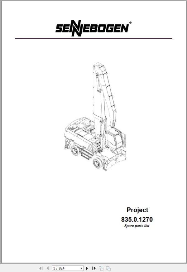 Sennebogen Material Handlers 835 835.0.610 Spare Parts Catalog EN DE 1