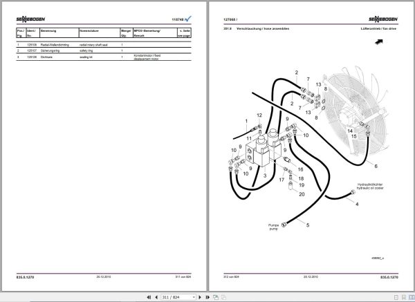 Sennebogen Material Handlers 835 835.0.610 Spare Parts Catalog EN DE 2