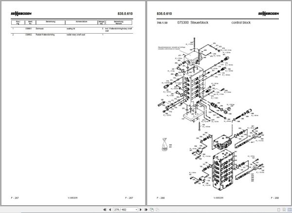 Sennebogen Material Handlers 835 835.0.910 Spare Parts Catalog EN DE 2