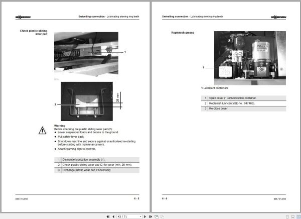 Sennebogen Material Handlers 835 M 835.0.440 Maintenance Instructions 2