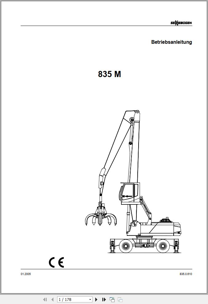 Sennebogen Material Handlers 835 M 835.0.610 Operating and Maintenance Manual DE 1