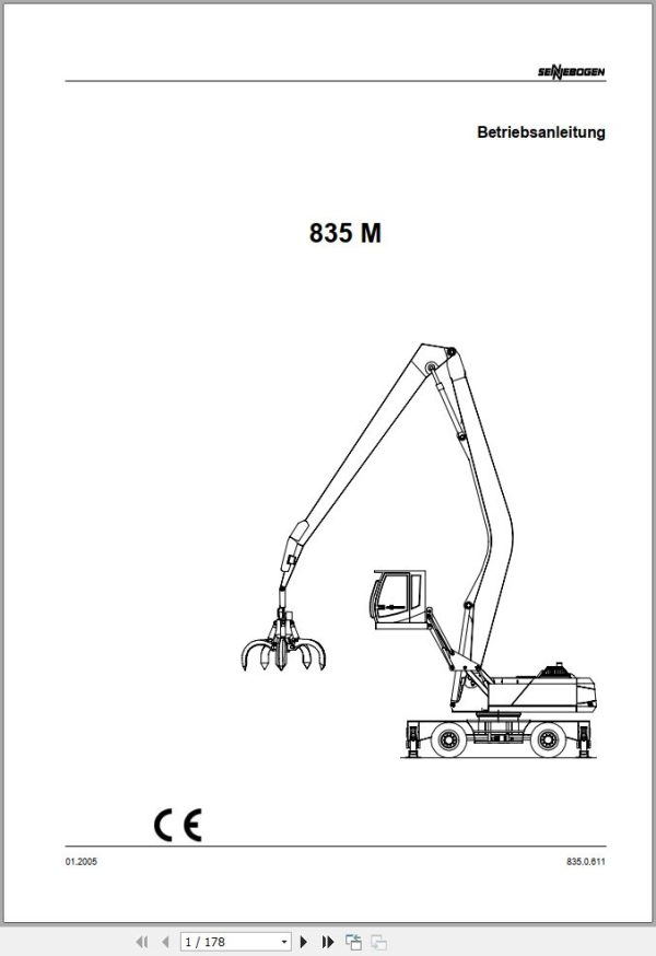 Sennebogen Material Handlers 835 M 835.0.611 Operating and Maintenance Manual DE 1