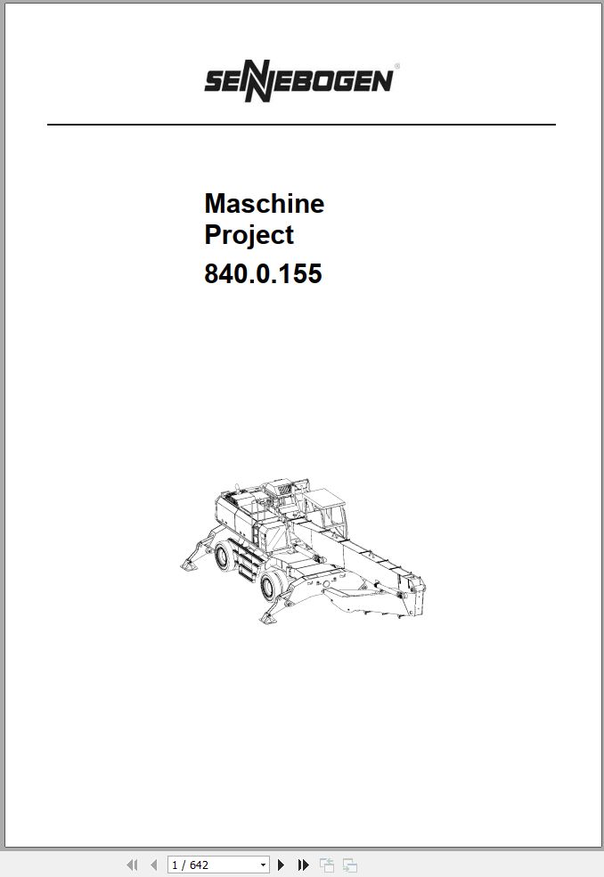 Sennebogen Material Handlers 840 840.0.1003 Spare Parts Catalog EN DE 1