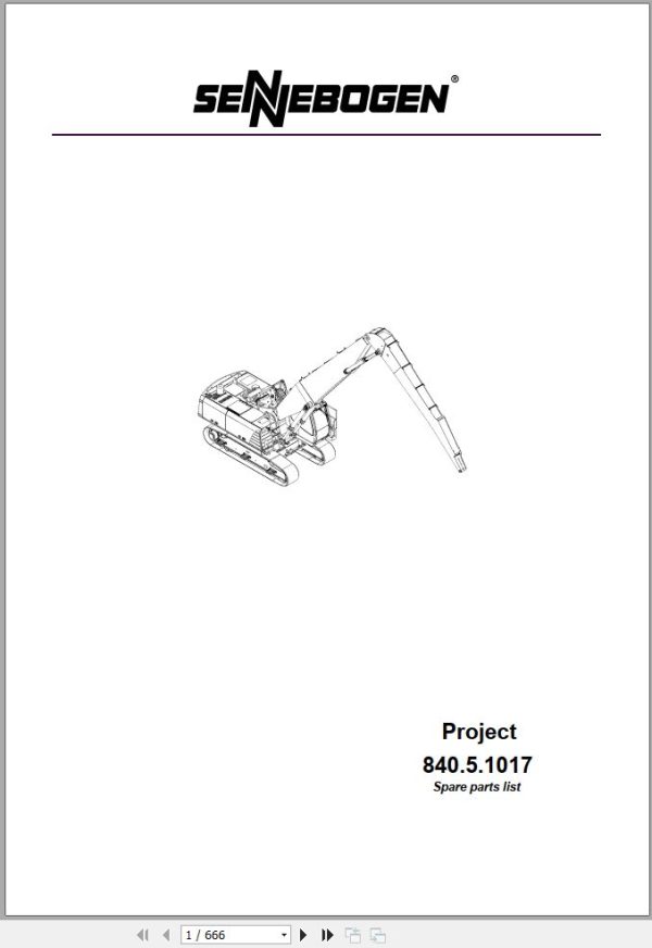 Sennebogen Material Handlers 840 840.5.1017 Spare Parts Catalog EN DE 1