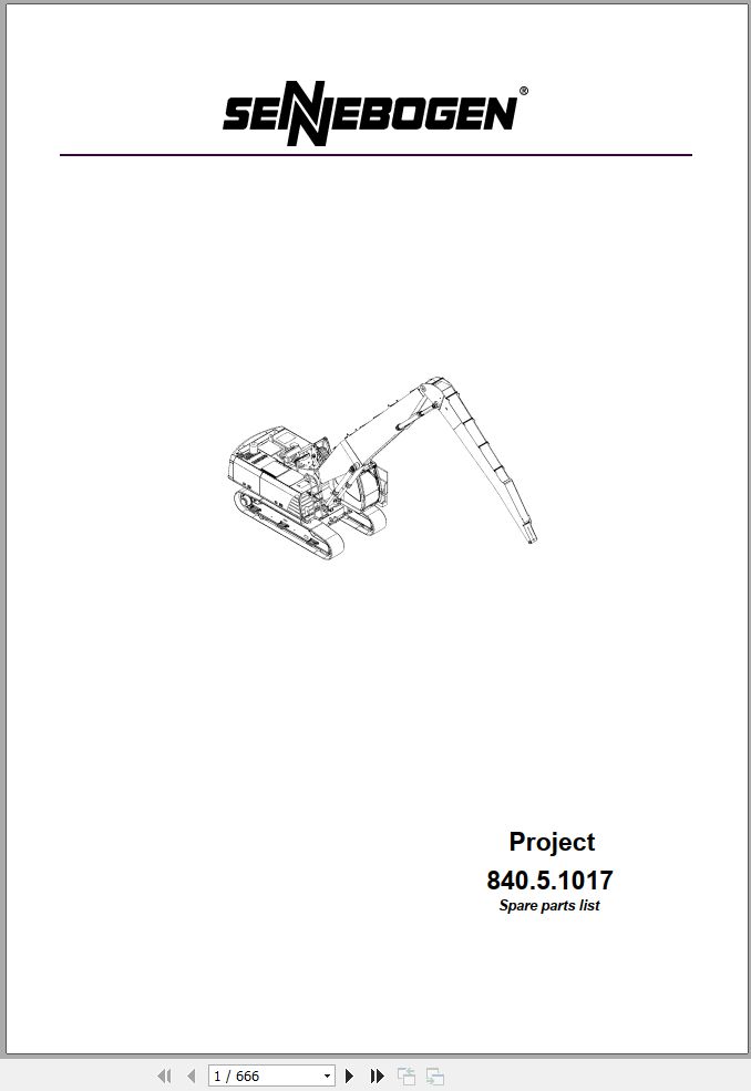 Sennebogen Material Handlers 840 840.5.1017 Spare Parts Catalog EN DE 1