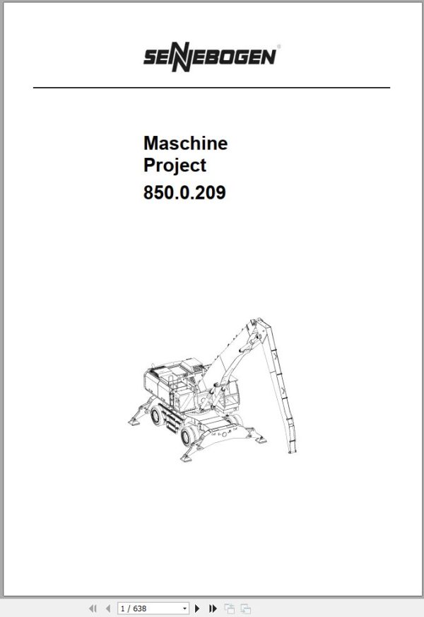 Sennebogen Material Handlers 850 850.0.209 Spare Parts Catalog EN DE 1