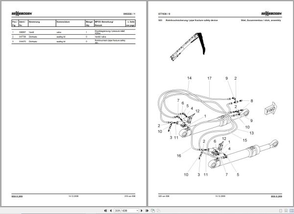 Sennebogen Material Handlers 850 850.0.209 Spare Parts Catalog EN DE 2