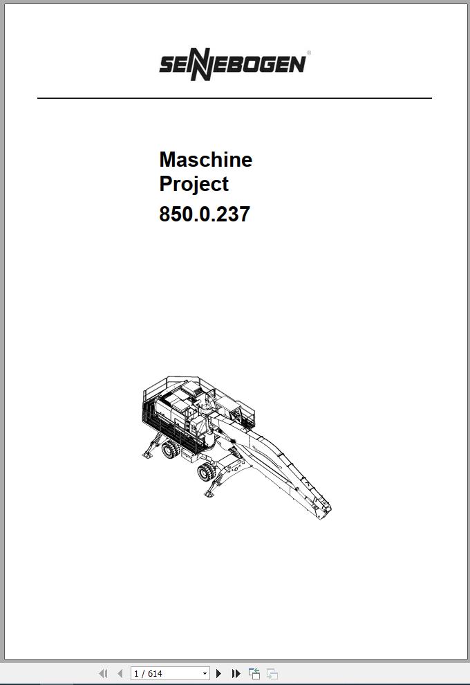 Sennebogen Material Handlers 850 850.0.237 Spare Parts Catalog EN DE 1