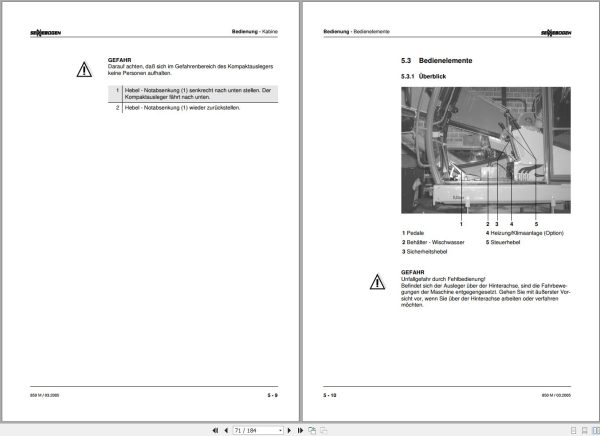 Sennebogen Material Handlers 850 M 850.0.132 Operating and Maintenance Manual DE 2