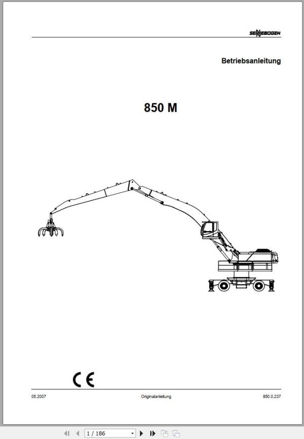 Sennebogen Material Handlers 850 M 850.0.237 Operating Instructions DE 1