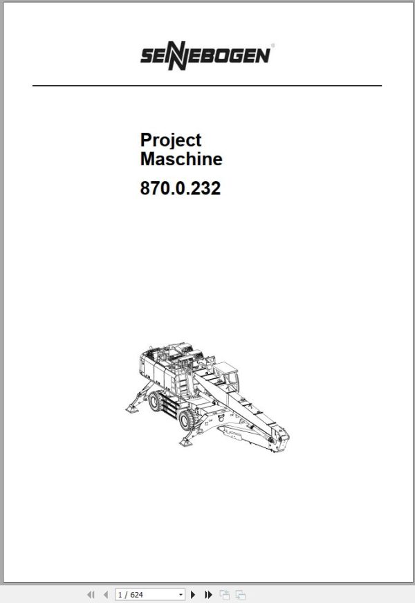 Sennebogen Material Handlers 870 870.0.232 Spare Parts Catalog EN DE 1