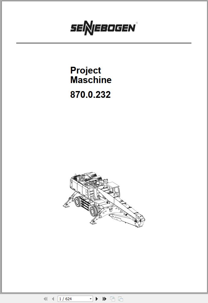 Sennebogen Material Handlers 870 870.0.232 Spare Parts Catalog EN DE 1